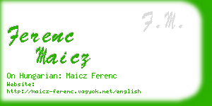 ferenc maicz business card